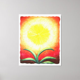 watercolour painting fantasy yellow flower shining canvas print
