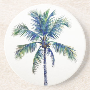 WATERCOLOUR PALM TREE  COASTER
