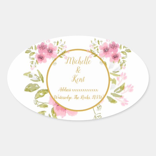 Watercolour Pink Anemone Floral  Sticker (Front)