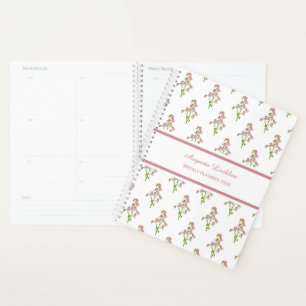 Watercolour Pink Bellflower Pattern Weekly Planner