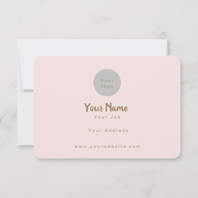 Watercolour Pink Flower Thank You Card (Back)