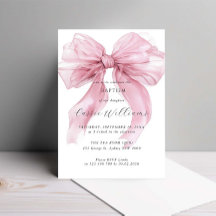Watercolour Pink Large Bow Baptism