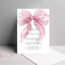 Watercolour Pink Large Bow Birthday Party