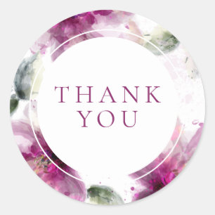 Watercolour Pink Lily Floral Bridal Shower Classic Round Sticker