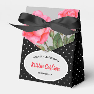 Watercolour Pink Rose Shabby Chic Design Favour Box