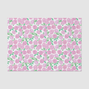 Watercolour , pink roses tissue paper