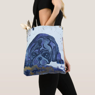 Watercolour Pug by Novy Tote Bag