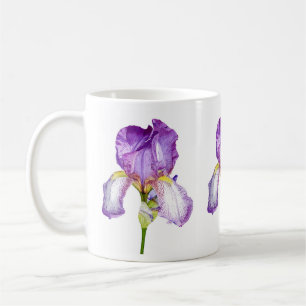 Watercolour Purple Iris Botanical Floral Art Mug
