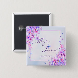 Watercolour Purple Lilac Flower 15 Cm Square Badge