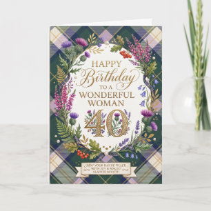 Watercolour Purple Thistle Scottish Birthday Card