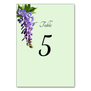 Watercolour Purple Wisteria Table Numbers