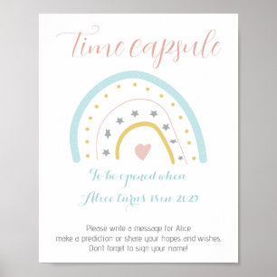 Watercolour rainbow Birthday Party Time Capsule Poster
