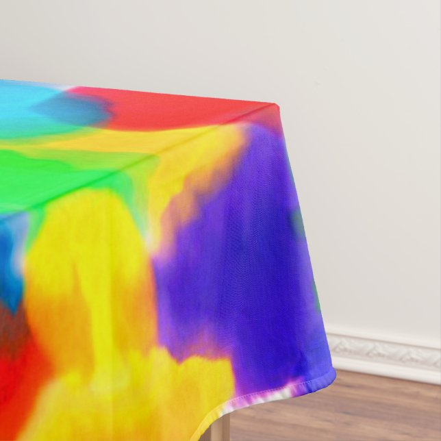 Watercolour Rainbow Coloured Tablecloth (In Situ)