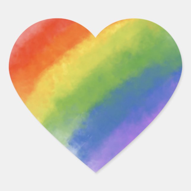 watercolour rainbow magic heart sticker (Front)