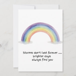 Watercolour Rainbow Storms Don't Last Card