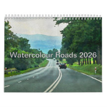 Watercolour Roads Calendar USA Holidays&Christian