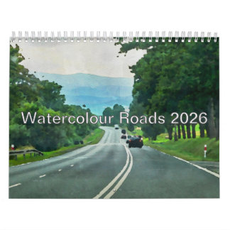 Watercolour Roads Calendar USA Holidays&Christian