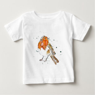 Watercolour Robin Design Baby T-Shirt