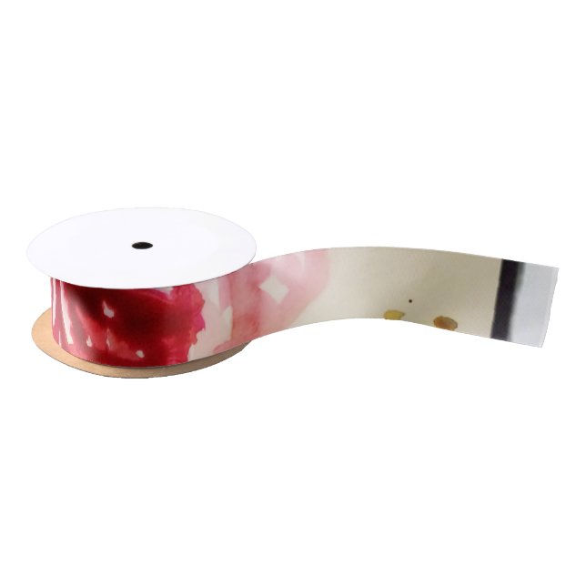 watercolour rose satin ribbon (Spool)
