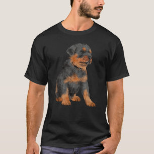 Watercolour Rottweiler Rottie Animal Pet Watercolo T-Shirt