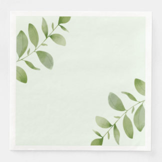 Watercolour Rustic Leaf Paper Napkin