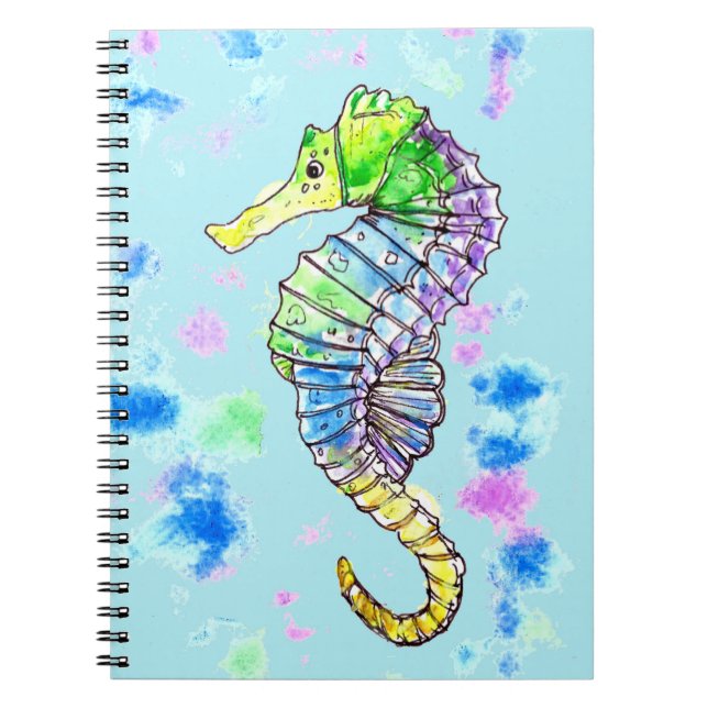 Watercolour Seahorse Notebook (Front)