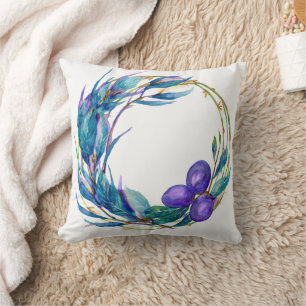 Watercolour sloe weath design cushion