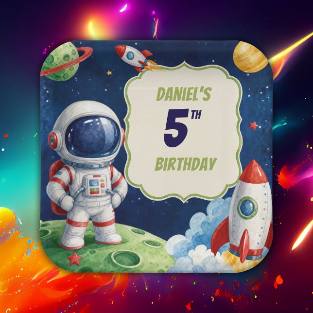 Watercolour Space Theme Paper Plate (Creator Uploaded)