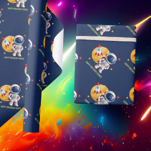 Watercolour Space Theme Wrapping Paper