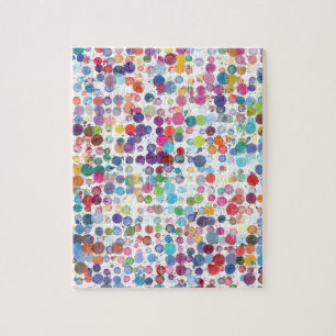 Watercolour Splash Dot Pattern Jigsaw Puzzle
