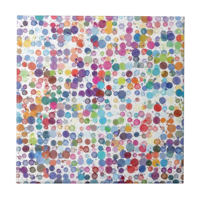 Watercolour Splash Dot Pattern Tile (Front)