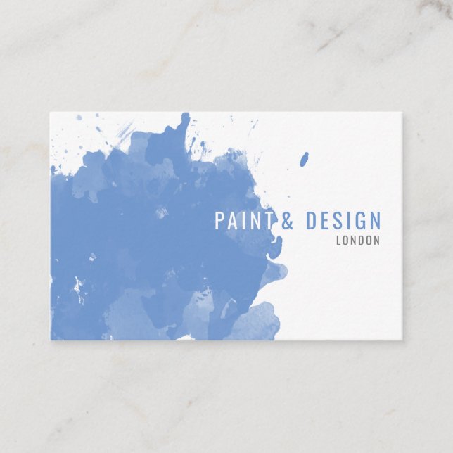 Watercolour splash effect business card (Front)