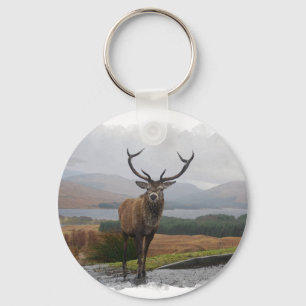 Watercolour Stag Key Ring