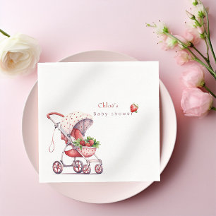 Watercolour Strawberry baby shower Napkin