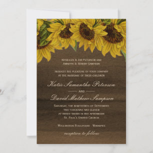 Watercolour Sunflower Wedding Invitation