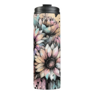 Watercolour Sunflowers Thermal Tumbler