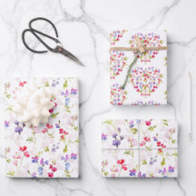 Watercolour Sweet Peas pretty floral 