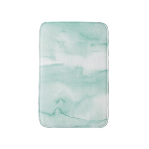 Watercolour Tie Dye Pastel Green Mint Bath Mat