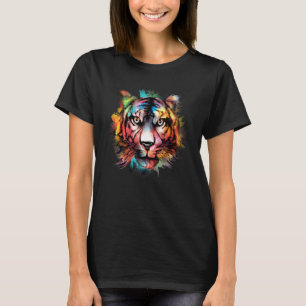 Watercolour Tiger Head Animal Wildlife Big Cat T-Shirt