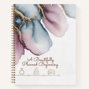 Watercolour Timeline Artistic Wedding Design Notebook