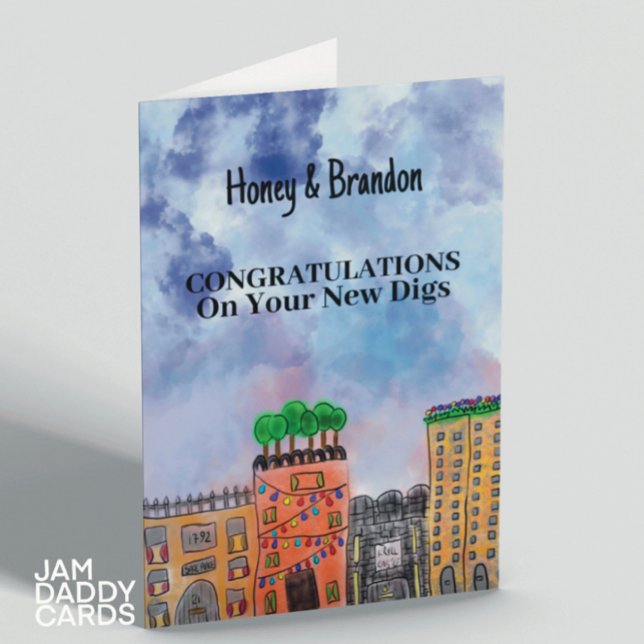 Watercolour Townhouse New Home Congratulations Card (Creator Uploaded)