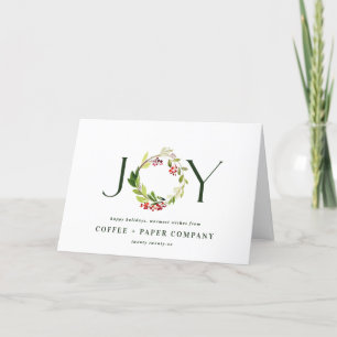Watercolour traditional botanical modern holiday card