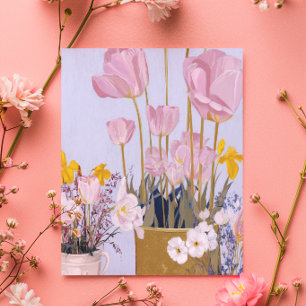 Watercolour Tulips Mother’s Day Card painting
