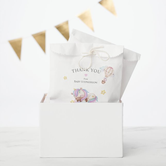 Watercolour unicorn baby shower  favour bag (Party)