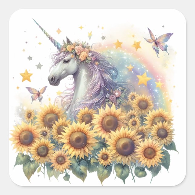 Watercolour Unicorn Stickers (Front)