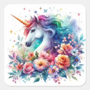 Watercolour Unicorn Stickers
