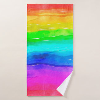 Watercolour watercolor paint wash bath towel