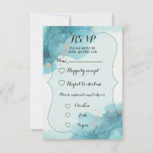 Watercolour wave - RSVP card
