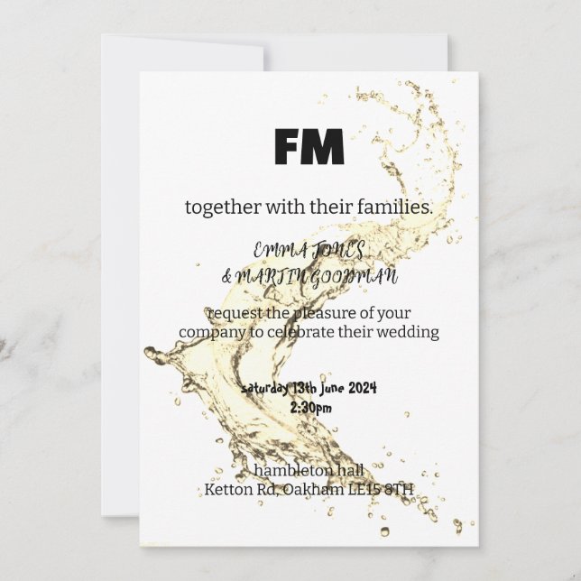 Watercolour Wedding Invitation (Front)