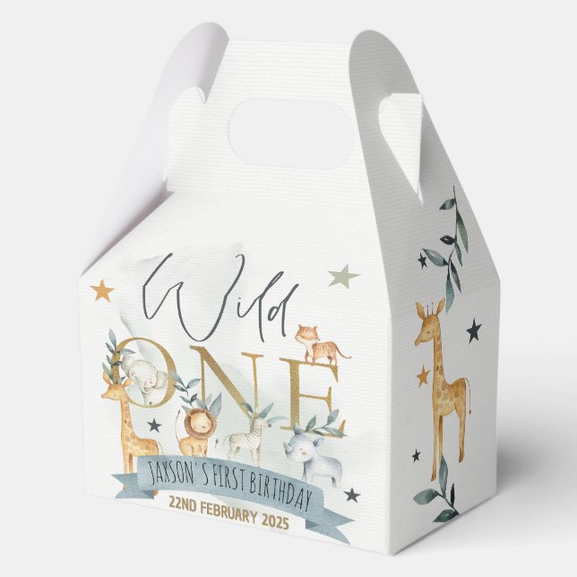 Watercolour Wild One Themed Party Boxes (Front)